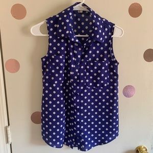 Blue and white Polka dot Blouse